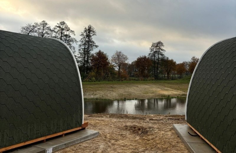 Glamping pods aussicht see