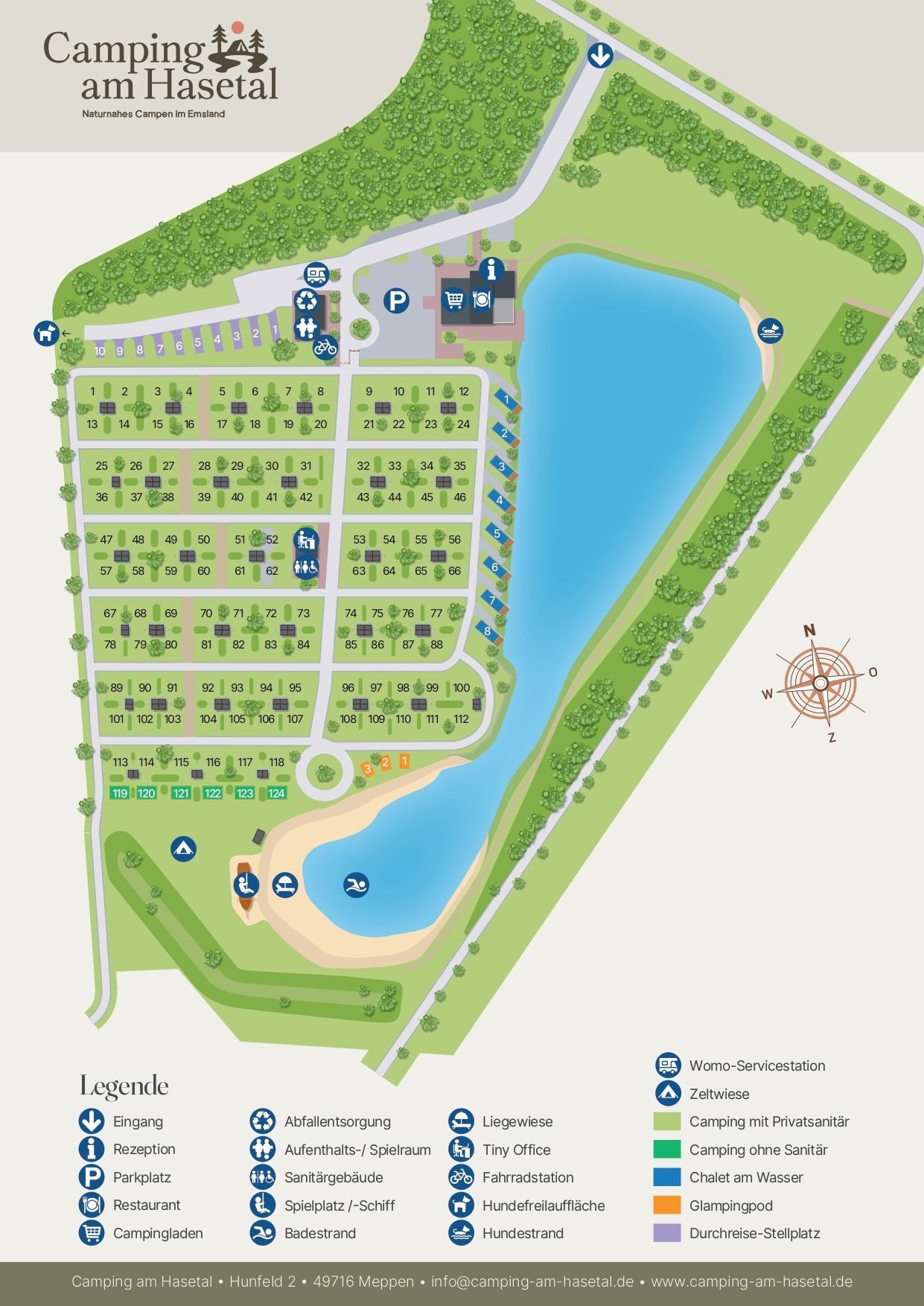 Lageplan Camping am Hasetal