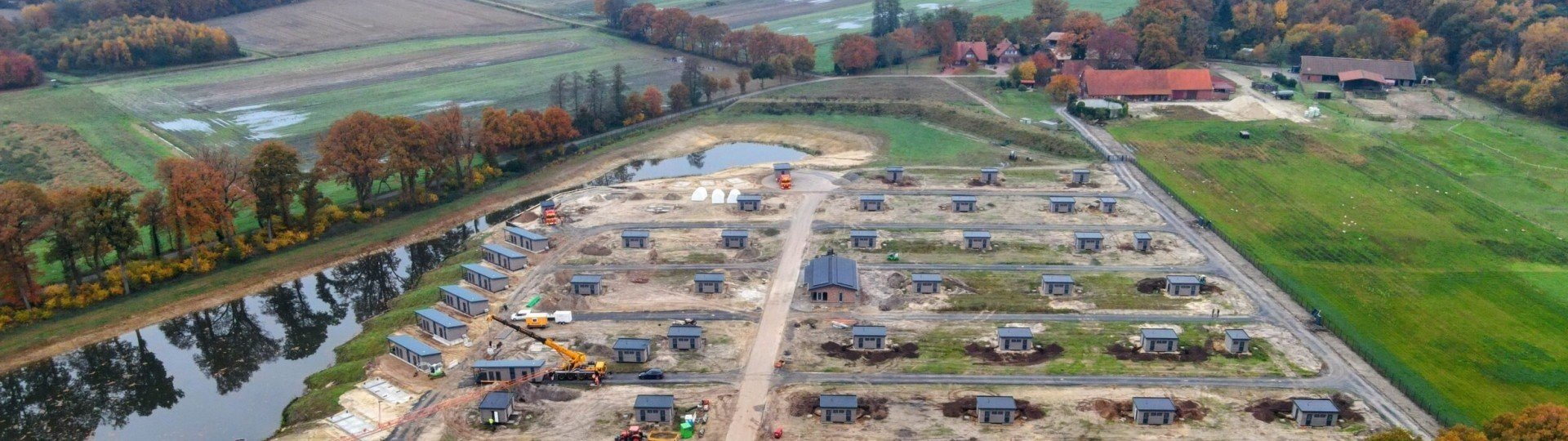 Camping am Hasetal von oben - Bauprozess